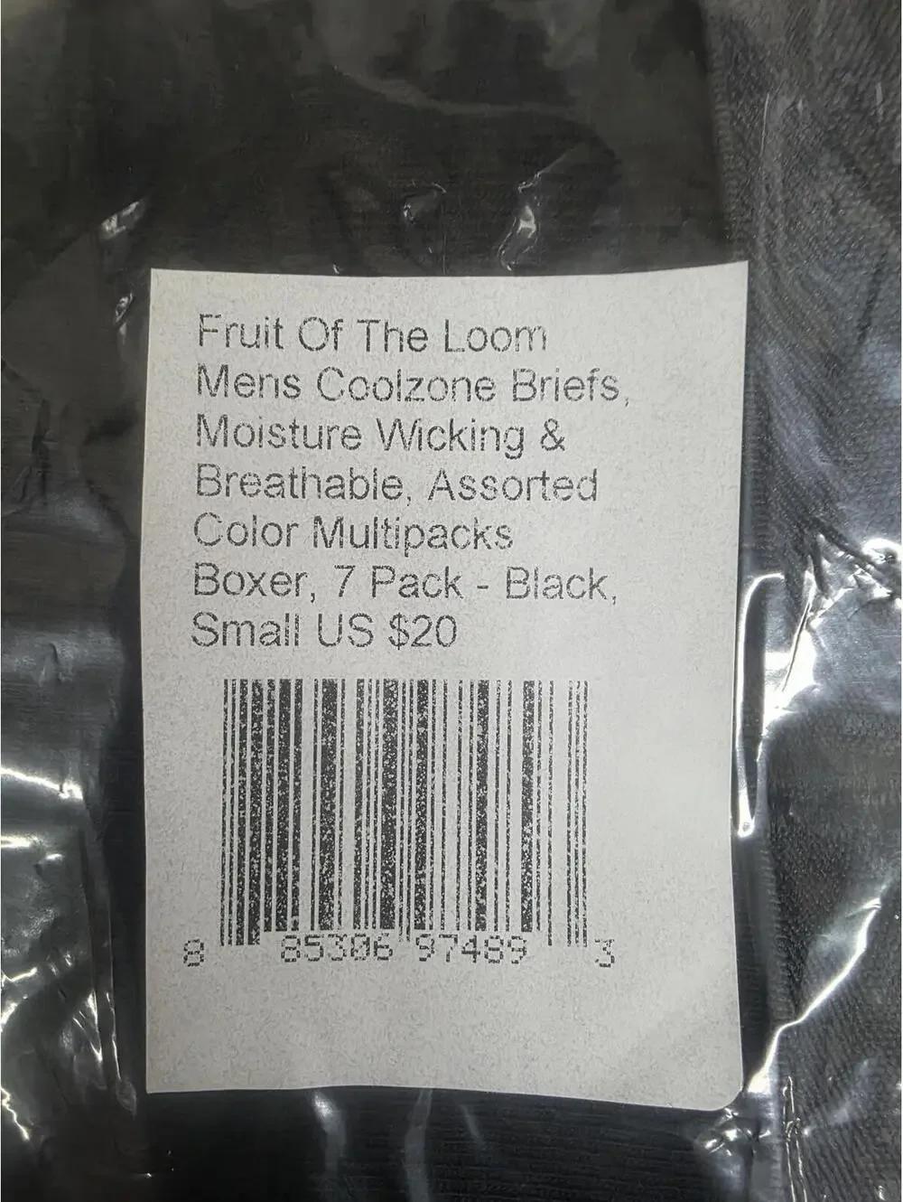 FRUIT OF THE LOOM MEN’S COOLZONE BOXER BRIEFS 7‑PACK BLACK SIZE SMALL